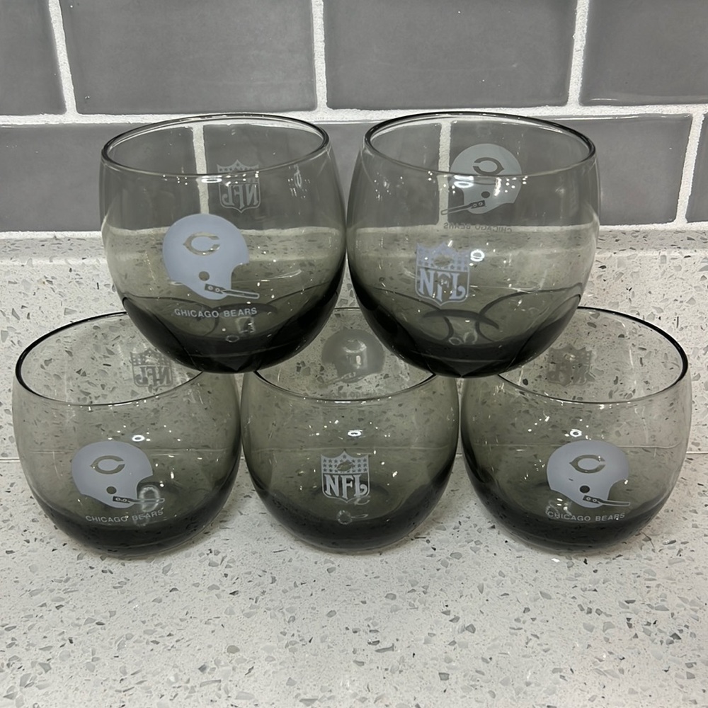 Set of 5 NFL Chicago Bears Short Glasses